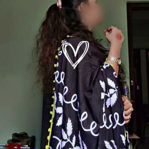 black and yellow coloured handblock printed cotton