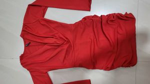 Coral Ruched Mini Dress
