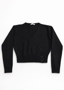 Chic Black Wrap Cardigan Sweater