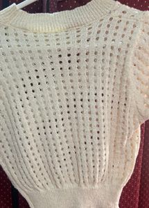 Crochet Knit Top - Short Sleeve