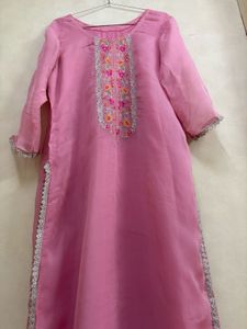 Pink Suit set with Banarasi Dupatta