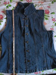 Denim Sleeveless Button-Down
