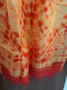 Orange Tie-Dye Dupatta