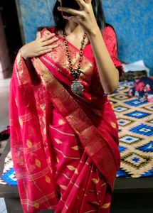 Pure Cotton Silk Saree ❤️(Red)