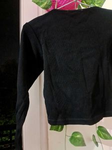 Zara Black Square Neck Top
