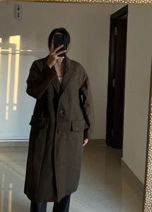 Brown Long Relaxed FIT Overcoat