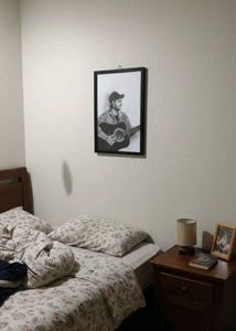 Framed Guitarist Graphite Drawing