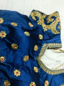 Elegant Blue Embroidered Blouse