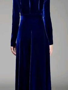 Red And Royal Blue Velvet Gown