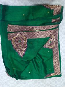 Green saree with blouse