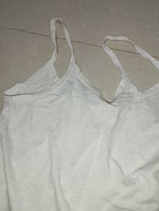 White Sleeveless Tank Top