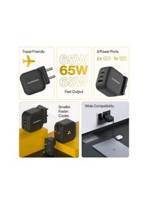 Ambrane GaN charger (RAAP G65, 65W, Black)