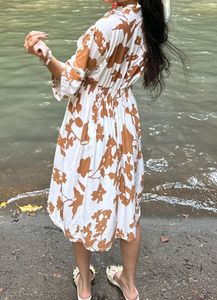 White And Brown Dress