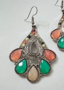 Colorful Gemstone Dangle Earrings