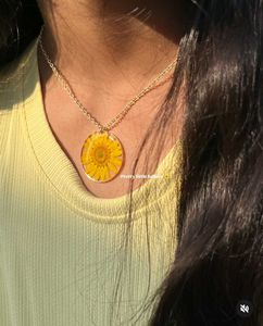 Resin Yellow Daisy Necklace