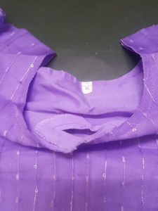 Purple Striped Kurti