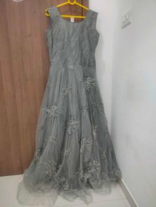Elegant Grey Evening Gown