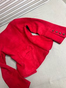 Red Button-Down Jacket