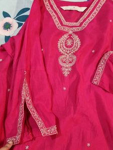 Rani Color Kurta and Pallazo Set