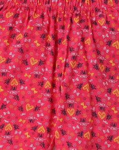 PINK N BLUE Red Printed Capris