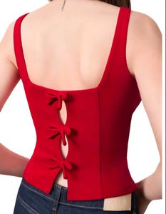 Red Bow Back Tank Top
