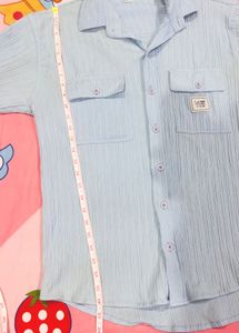 Korean style half shirt cyan colour
