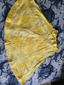 Yellow Printed Flare Ghaghra 😍