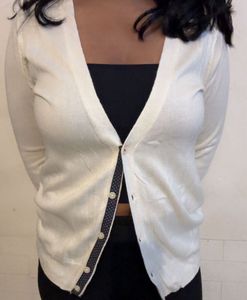 Elegant Off-White Knit Cardigan (item 57)