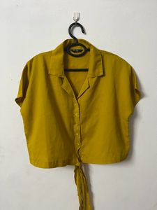 Crop Shirt With Tie Knot