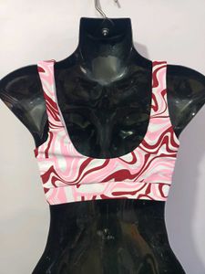 Swirl Print Sports Bra Small Premium Fabri