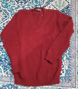 Maroon V-Neck Sweater