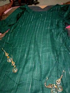 Emerald Green Striped Dress