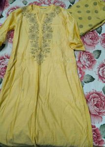 Yellow Embroidered Kurta Set