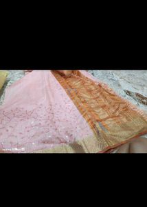 Elegant Pink Saree with Blouse