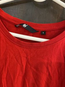 Red Ruffle Sleeve Top