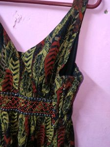 Aniston Leaf Print Dress