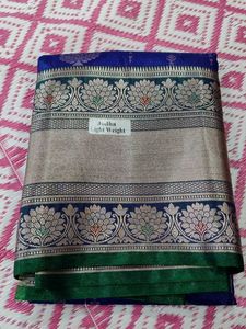 violet green combination saree