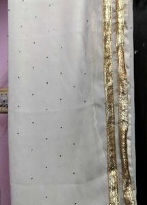 WHITE Embroidered Kurti With Dupatta