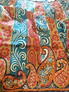 Embroidered MUSLIN SATIN SAREE
