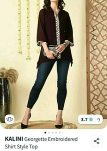 Women's Georgette Embroidery Shirt Style Top