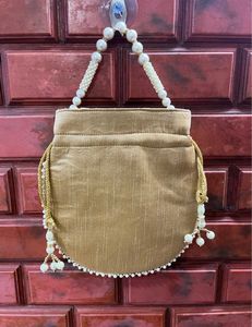 Silk Golden Embroidery Moti Batwa