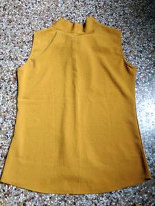 Mustard Tie-Neck Sleeveless Top 🔥