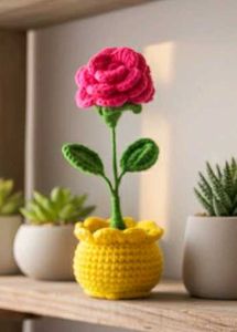 Crochet Rose Plant