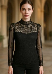 Elegant Black Lace Top