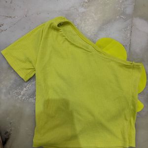 Fluroscent Green Floral Top