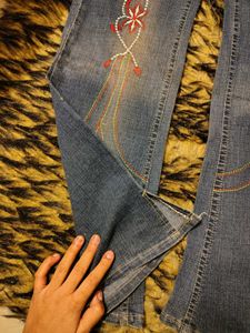 vintage Embroidered Flare Leg Jeans