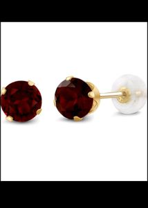 Red Gemstone Stud Earrings