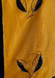 Mustard Black Combination Saree