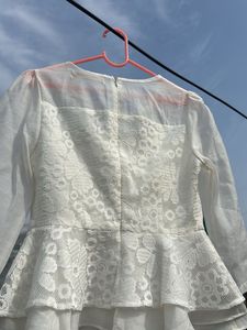 Lace Peplum Blouse - Size S