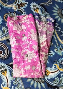 FRONT SLIT CUT KURTA (Floral Pattern)